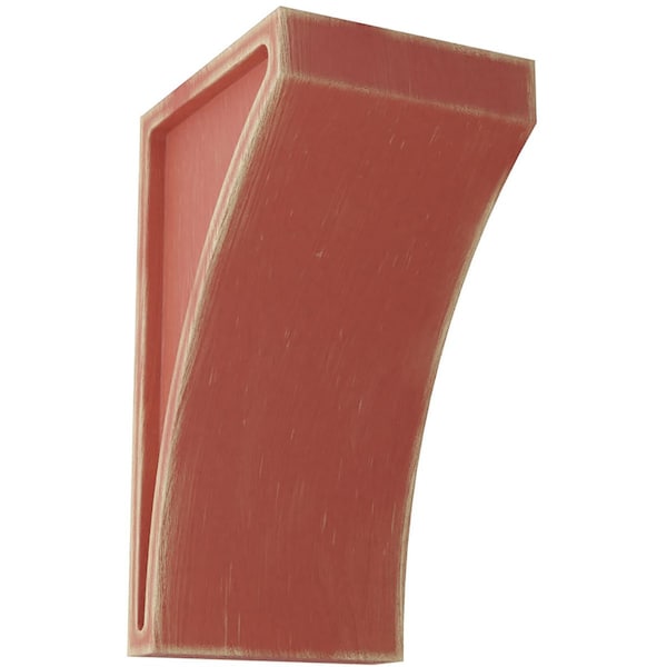 Ekena Millwork 3"W x 3 1/2"D x 6"H Small Lawson Wood Vintage Decor Corbel, Salvage Red CORWD03X03X06LWRD - main